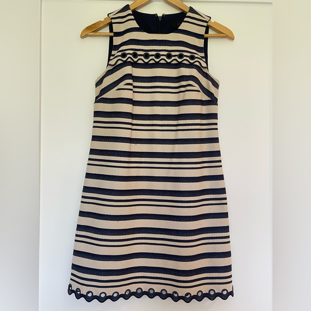 J. Crew navy stripe shift dress